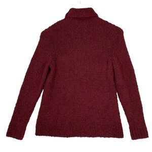 Michael Kors Womens Small Maroon Wine Turtleneck Sweater Pullover Boxy Fit Cozy